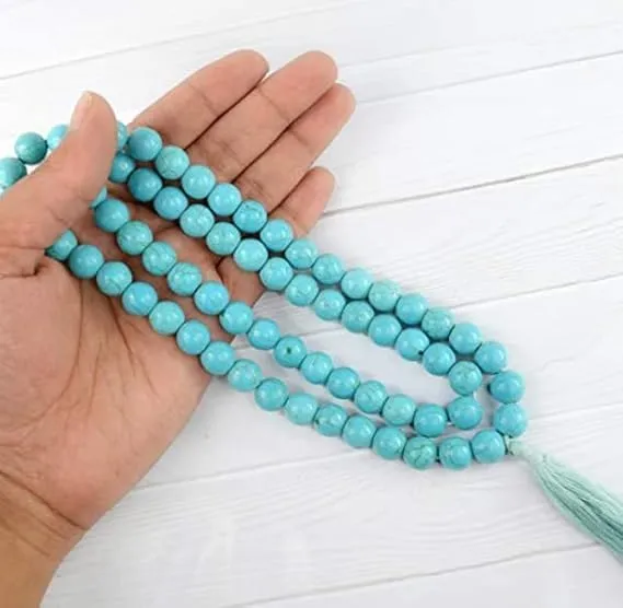 108 Mala Prayer Beads Necklace Natural Stones Meditation Yoga jewelry Hand Knotted Japa Mala Beaded Long Tassel Necklace with Tree of Life Pendant for Men and Women Rosary