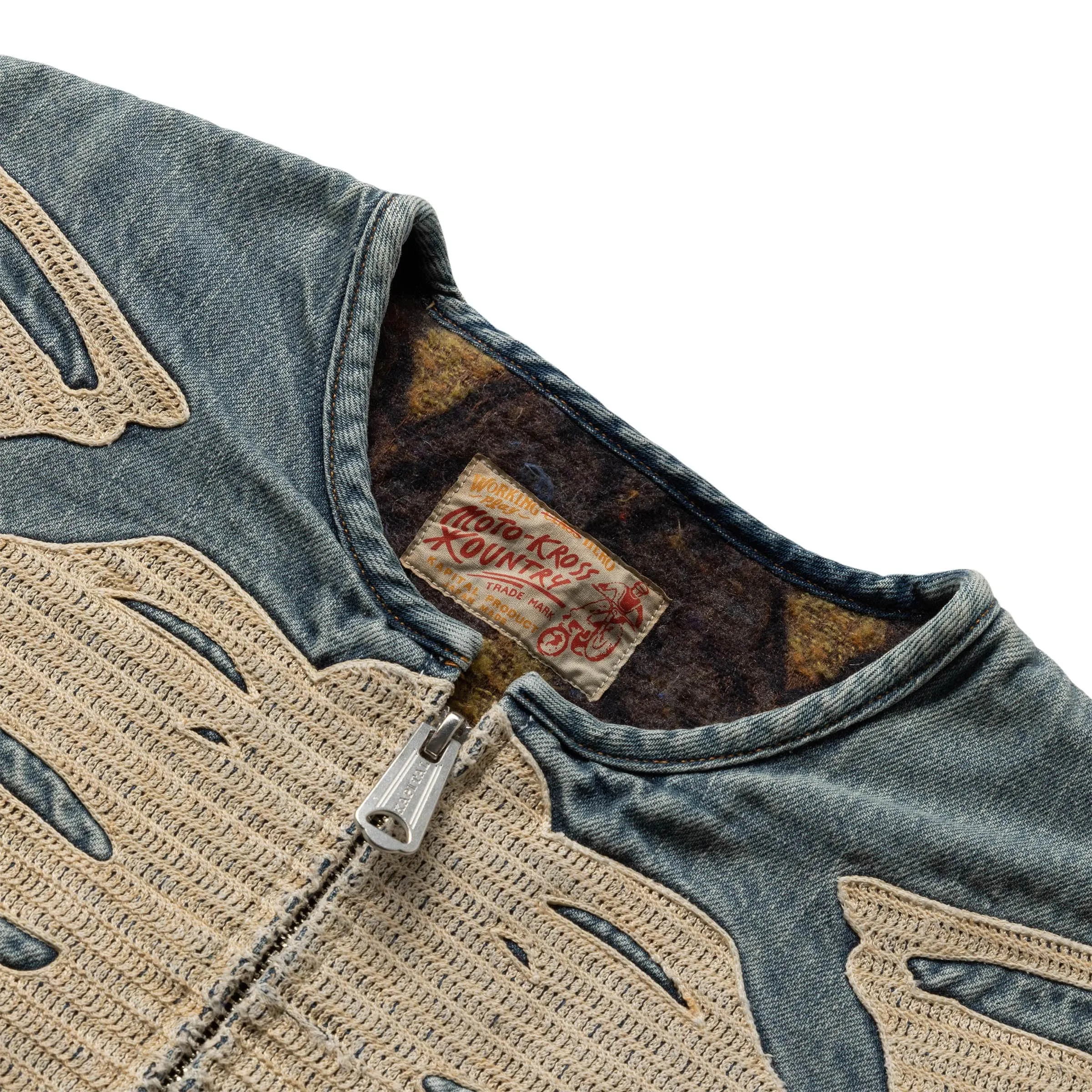 14OZ DENIM KOUNTRY MOTOCROSS JACKET (BONE)