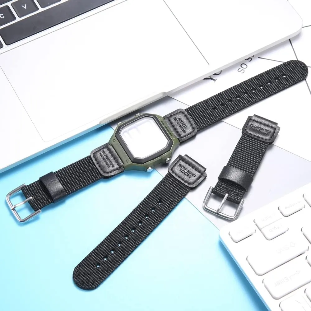 18mm Nylon strap Replacement for Casio Men's AE1200WH AE-1000 SGW-300H/400 W-735 PRG270 Leather Watch band