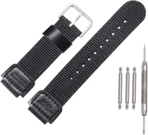 18mm Nylon strap Replacement for Casio Men's AE1200WH AE-1000 SGW-300H/400 W-735 PRG270 Leather Watch band