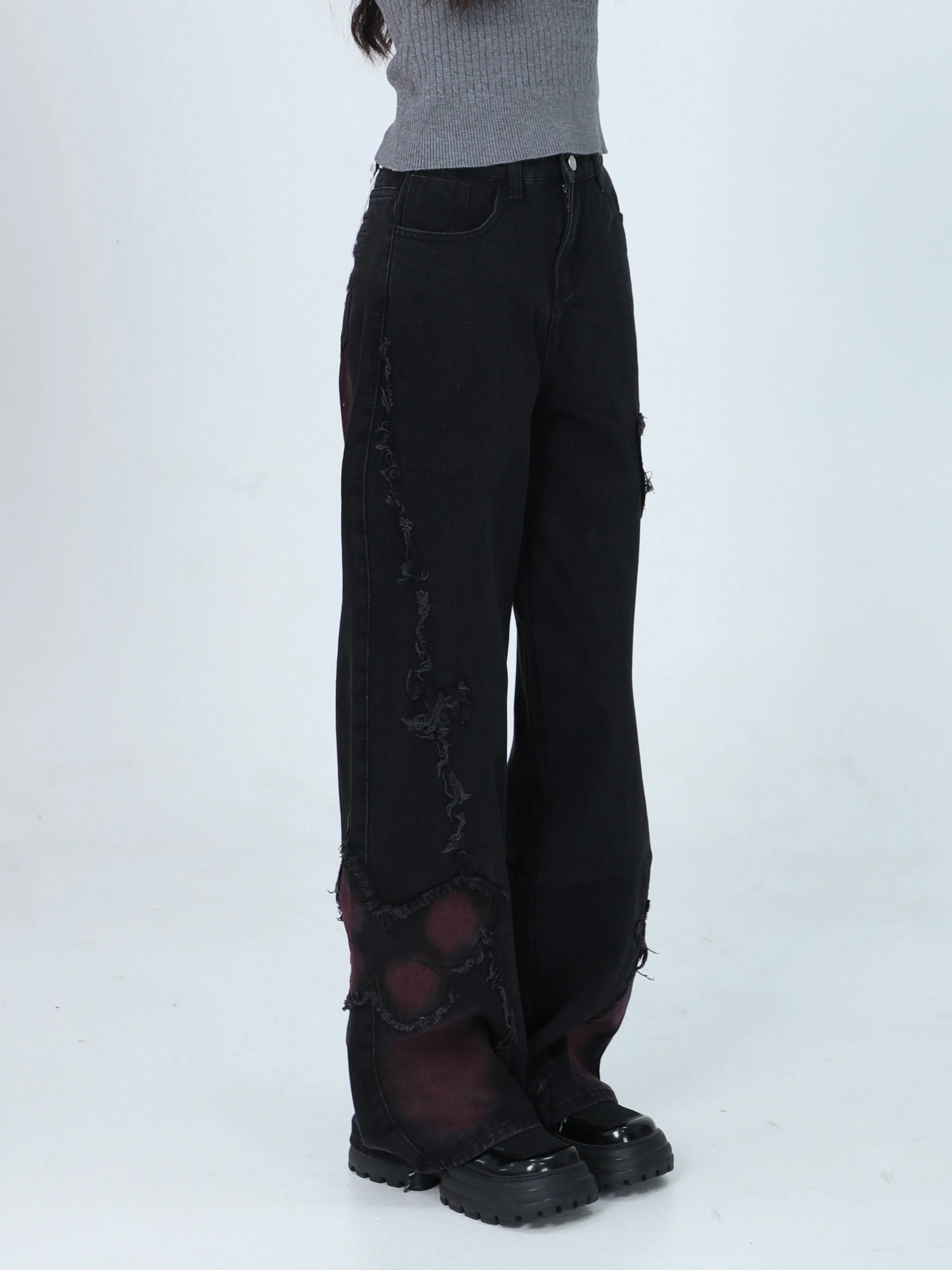 【24s Feb.】Vintage Butterfly Patchwork Jeans