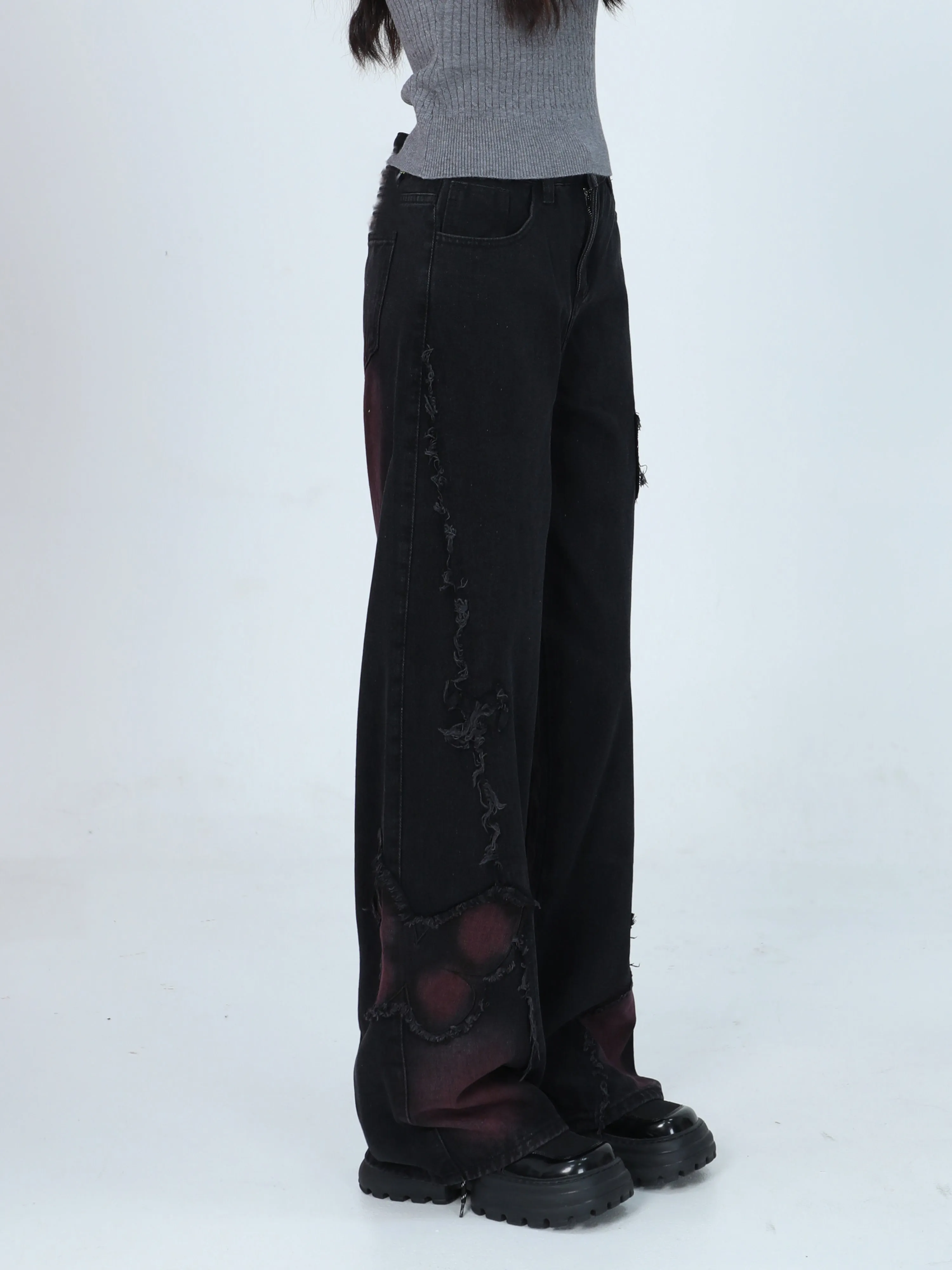 【24s Feb.】Vintage Butterfly Patchwork Jeans