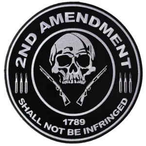 2nd Amendment Shall Not Be Infringed Skull 1789 Large Embroide
