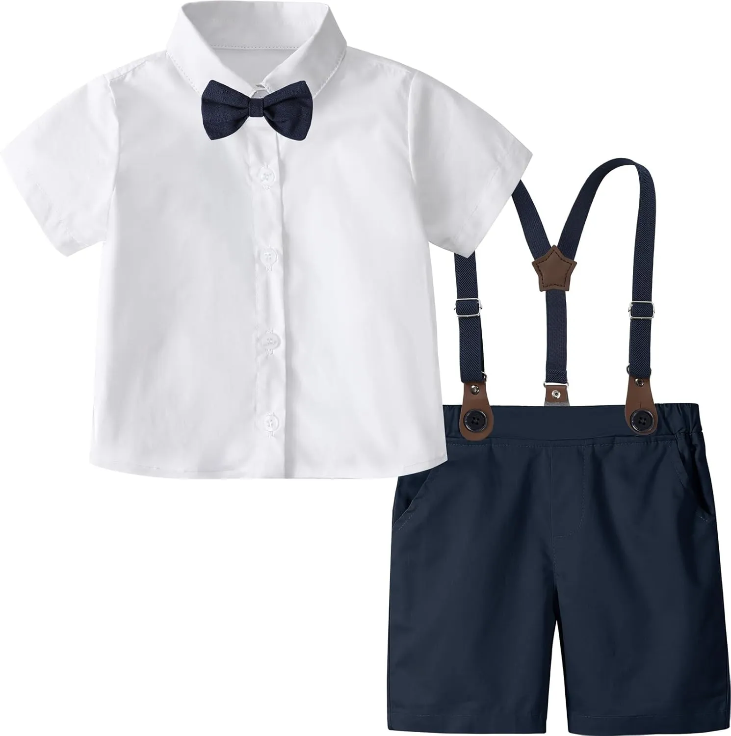 A&J DESIGN Baby Boys Gentleman Suit, 2Pcs Outfit Shirt & Pants
