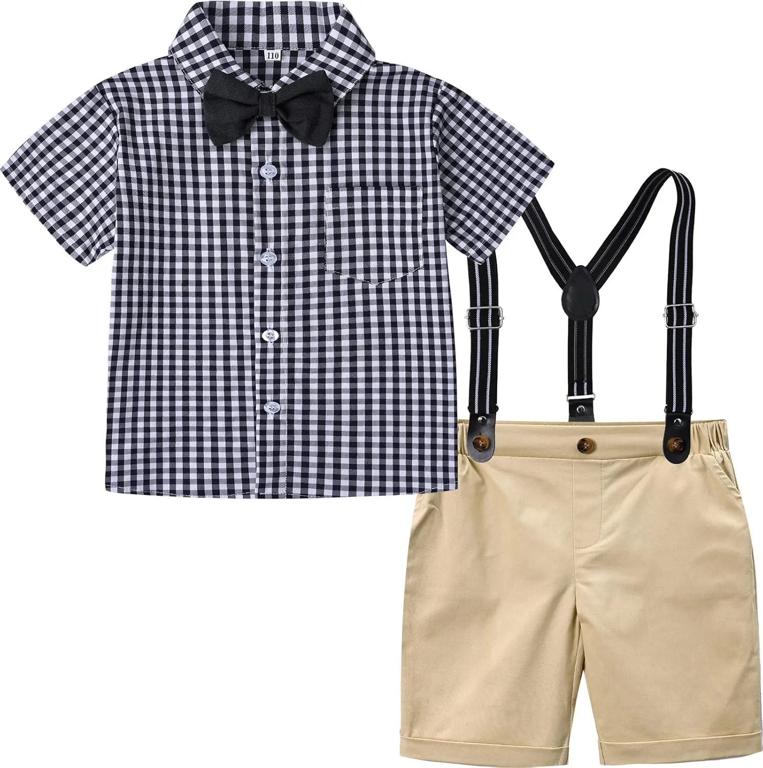A&J DESIGN Baby Boys Gentleman Suit, 2Pcs Outfit Shirt & Pants