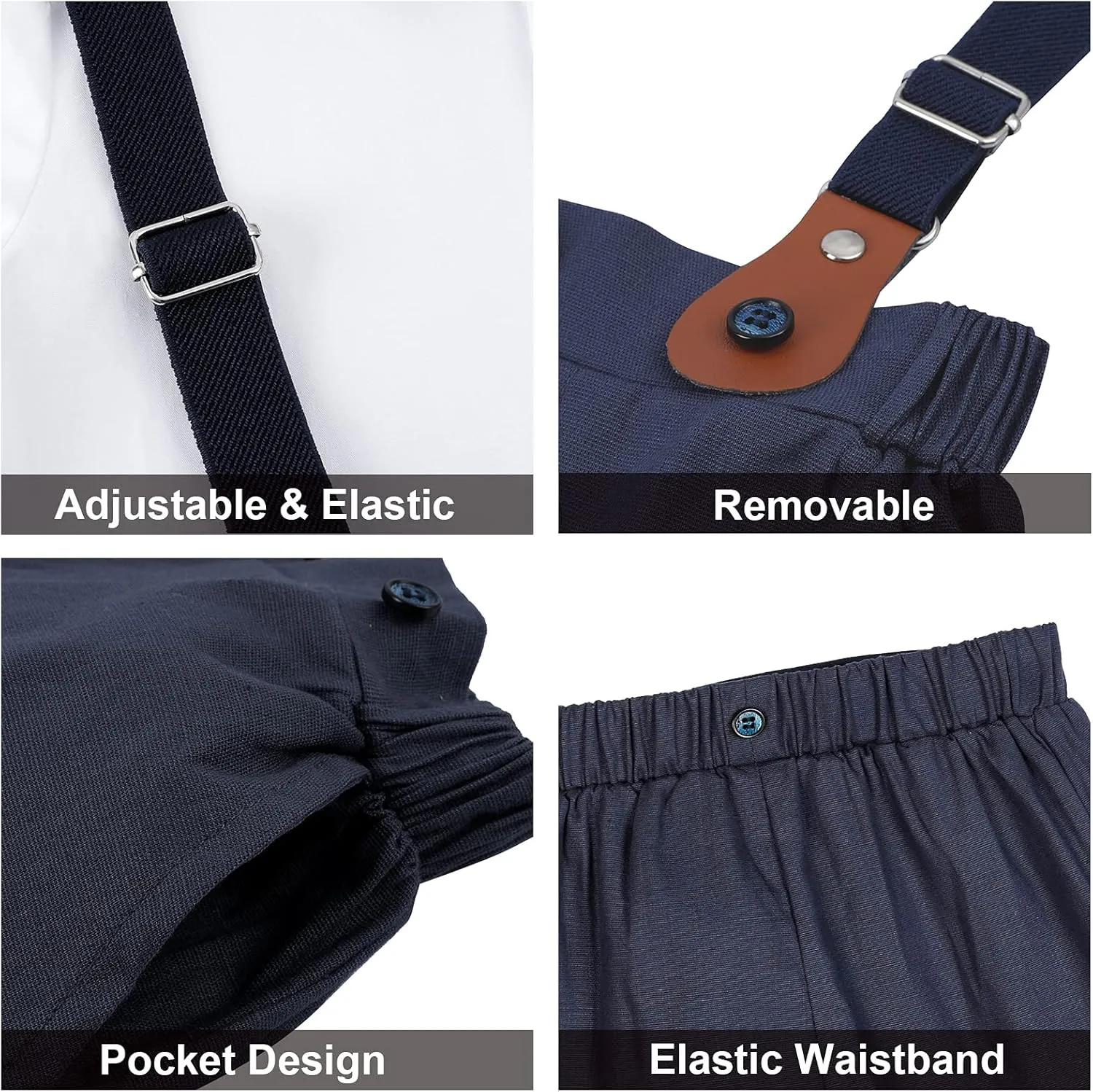 A&J DESIGN Baby Boys Gentleman Suit, 2Pcs Outfit Shirt & Pants