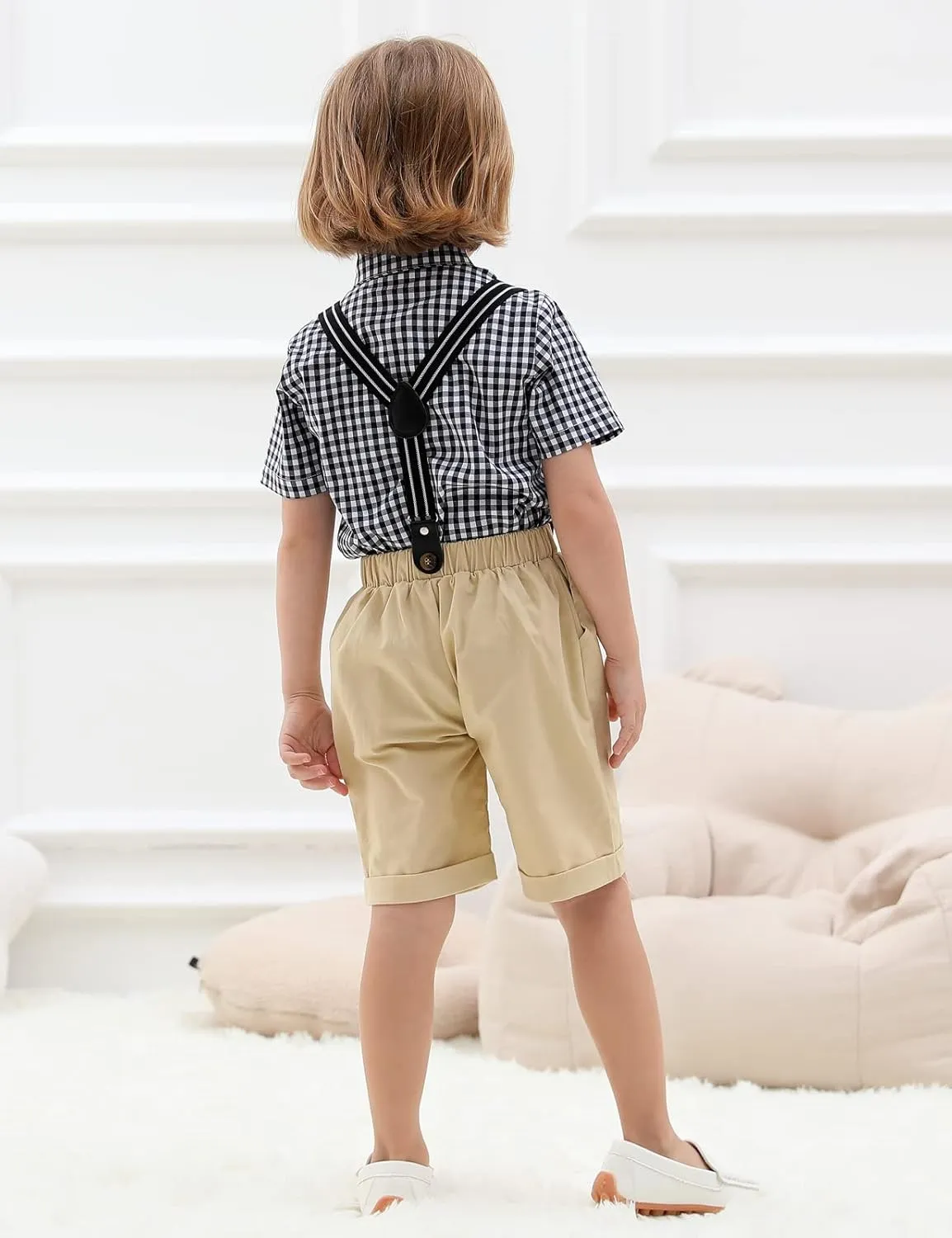 A&J DESIGN Baby Boys Gentleman Suit, 2Pcs Outfit Shirt & Pants