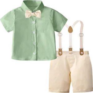 A&J DESIGN Baby Boys Gentleman Suit, 2Pcs Outfit Shirt & Pants