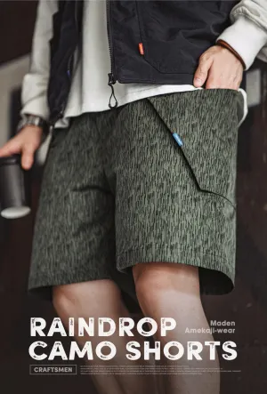 American Retro Raindrop Camouflage Military Functional Men's Shorts
