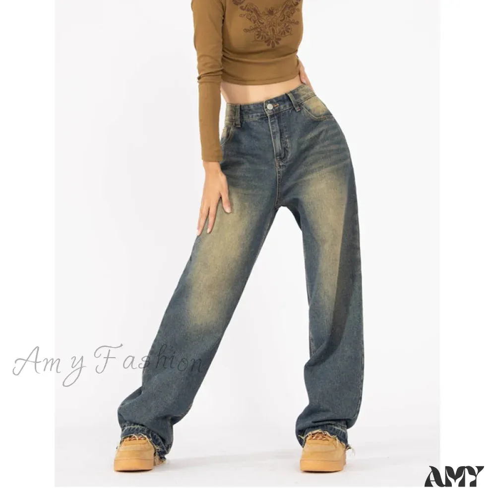 Amy Fashion - Retro Style Wide Leg Demin Jeans