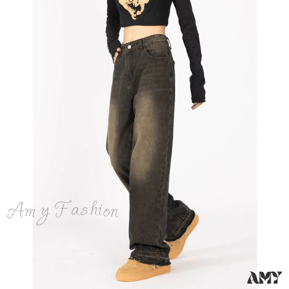 Amy Fashion - Retro Style Wide Leg Demin Jeans