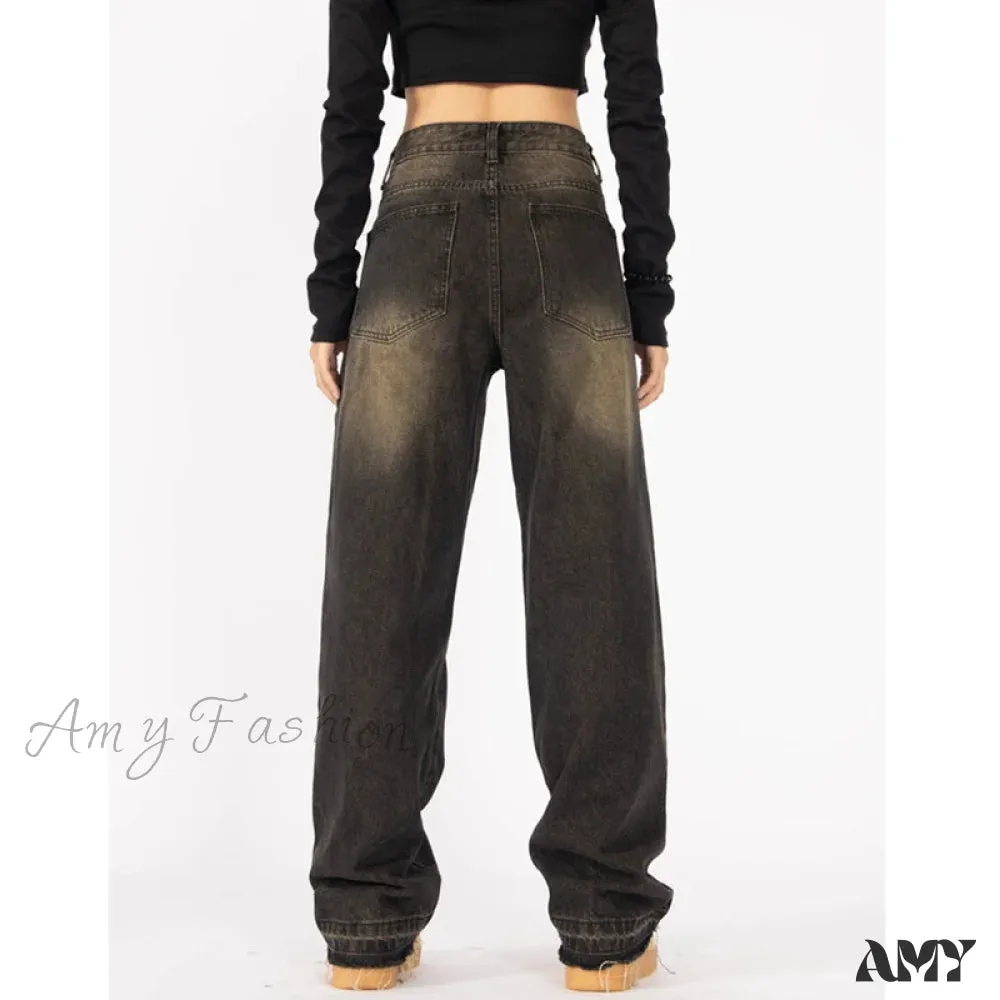 Amy Fashion - Retro Style Wide Leg Demin Jeans