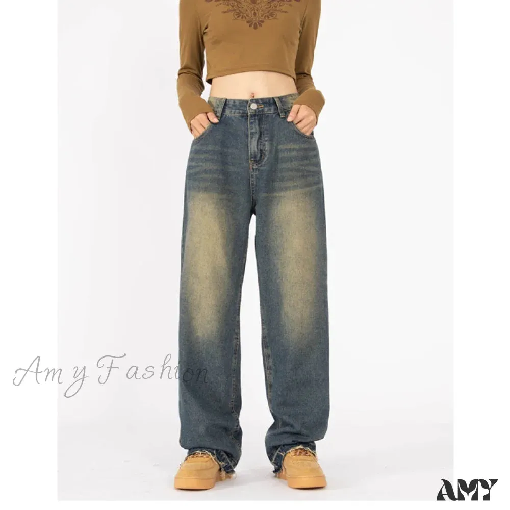 Amy Fashion - Retro Style Wide Leg Demin Jeans