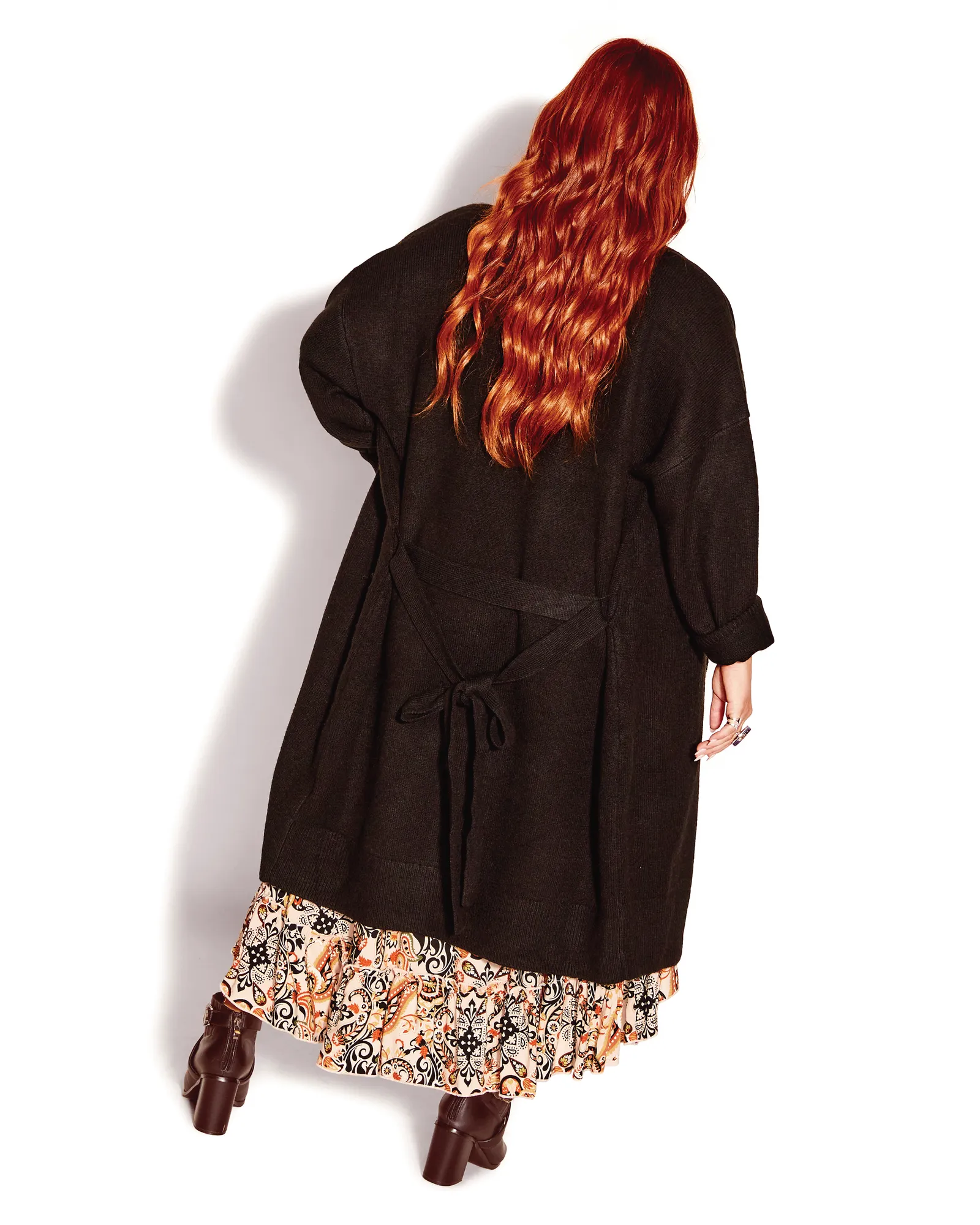 Angel Sweater Knit Long Cardigan | Black