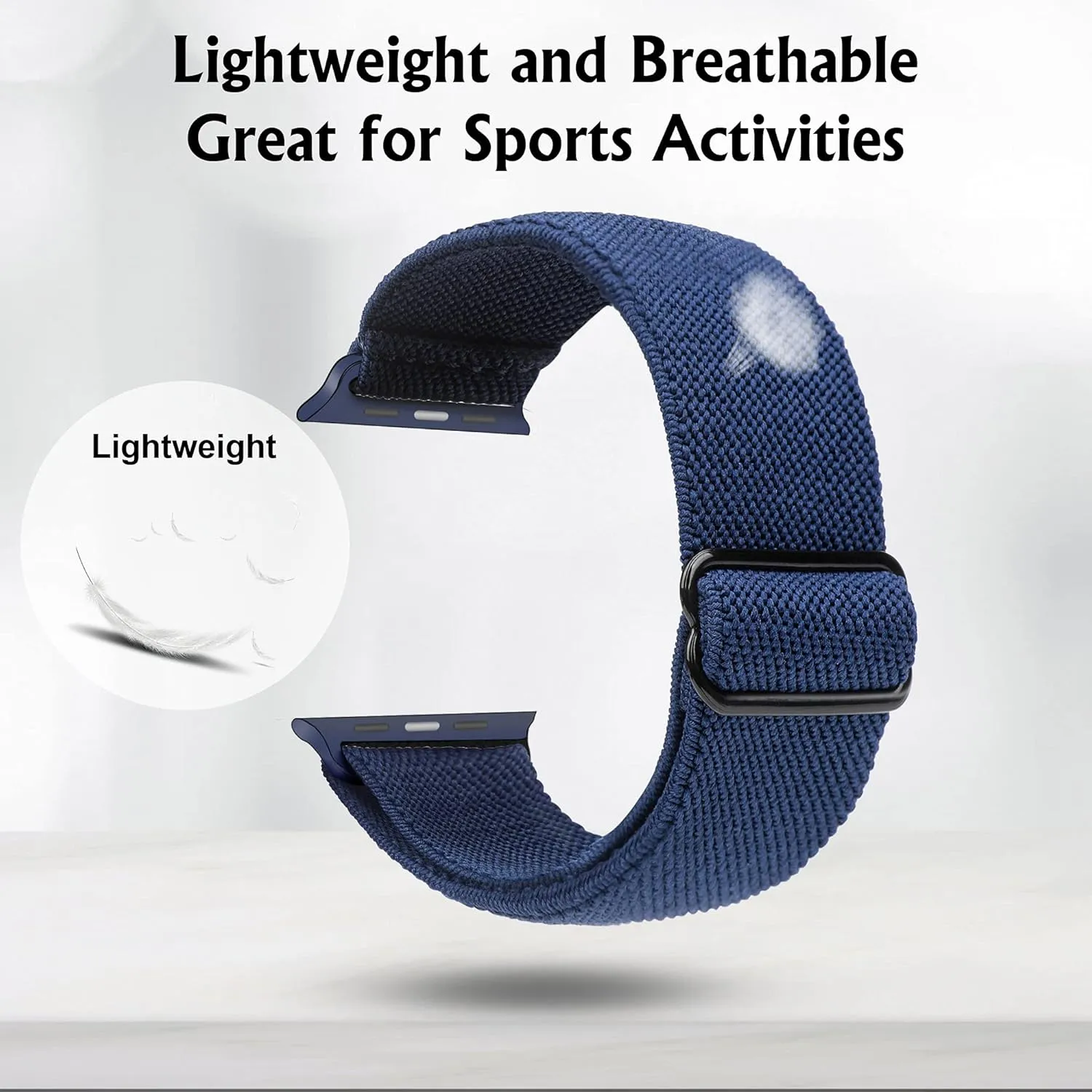 Arae Stretchy Watch Band Compatible for Apple Watch Band 45mm 44mm 42mm Comfortable Adjustable Sport Band for iWatch Series 7 6 5 4 SE 3 2 1 Women Men