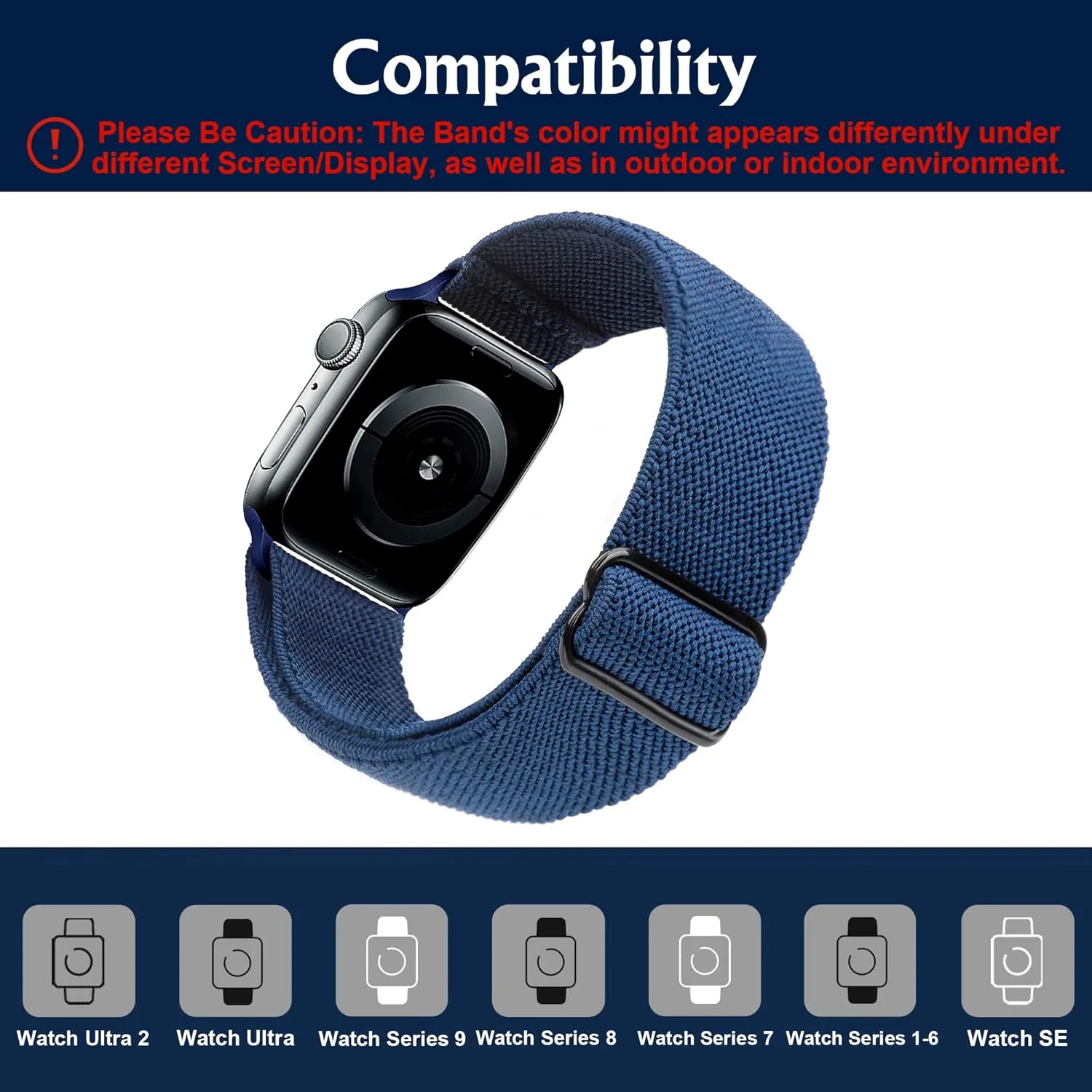 Arae Stretchy Watch Band Compatible for Apple Watch Band 45mm 44mm 42mm Comfortable Adjustable Sport Band for iWatch Series 7 6 5 4 SE 3 2 1 Women Men