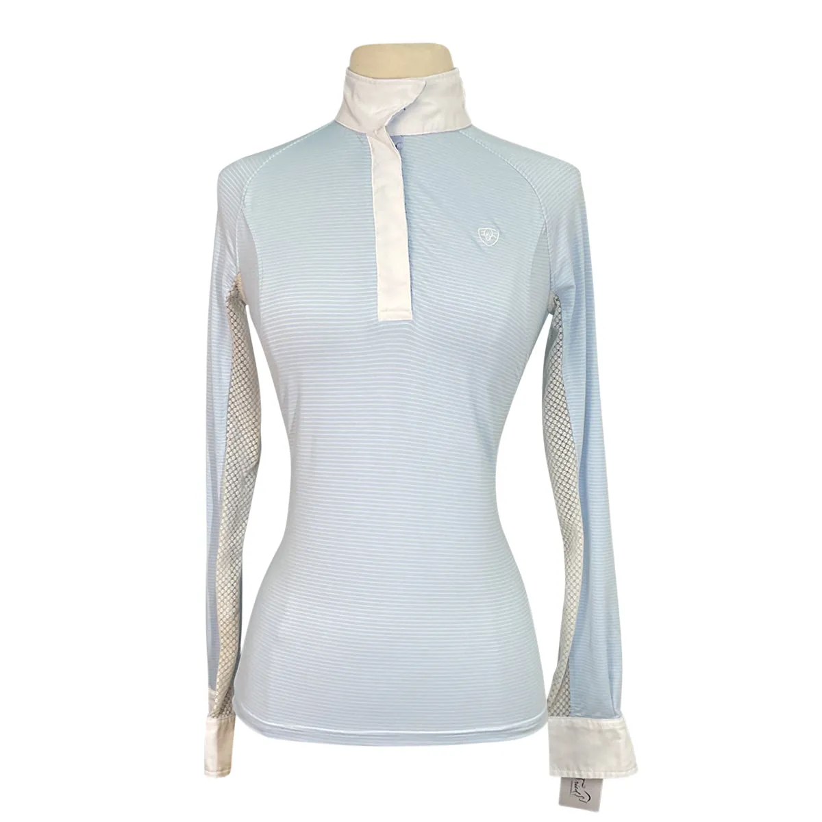 Ariat 'Marquis' Show Shirt in Sky Blue Stripe - Women's XS