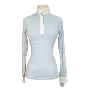 Ariat 'Marquis' Show Shirt in Sky Blue Stripe - Women's XS