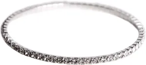 Arsimus 1 Row Crystal Rhinestone Stretchy Elastic Tennis Anklet (Gold)