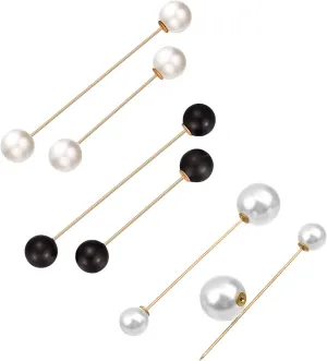 ASHMITA 6 Pairs Faux Pearl Brooch for Women Sweater Shawl Clip All-Match Clothes Pins