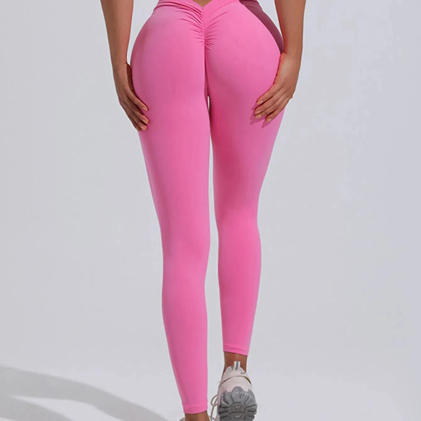 Athletic Fitness Sports Gym Workout Yoga Pants V Back Scrunch Butt Leggings