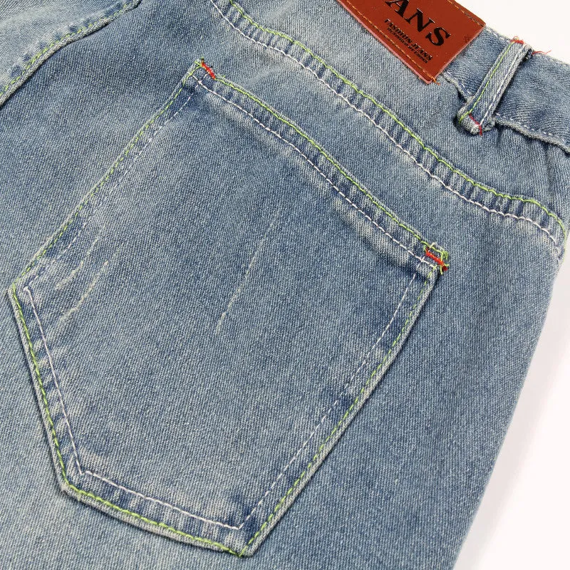Autumn New Retro Hole Jeans Cotton Denim Trouseplus Size