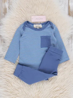 Blue Striped Joggers Outfit