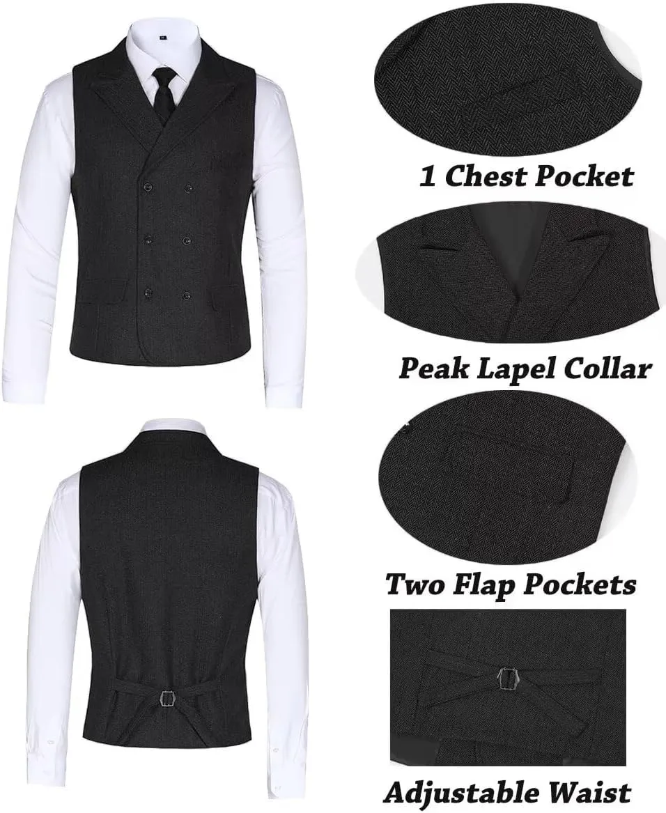 Boys Tweed Suit 3 Piece Tuxedo Suit for Boys Two Button Suits Jackets Vest Pants Set for Kid