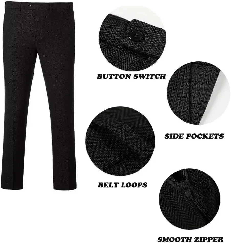 Boys Tweed Suit 3 Piece Tuxedo Suit for Boys Two Button Suits Jackets Vest Pants Set for Kid