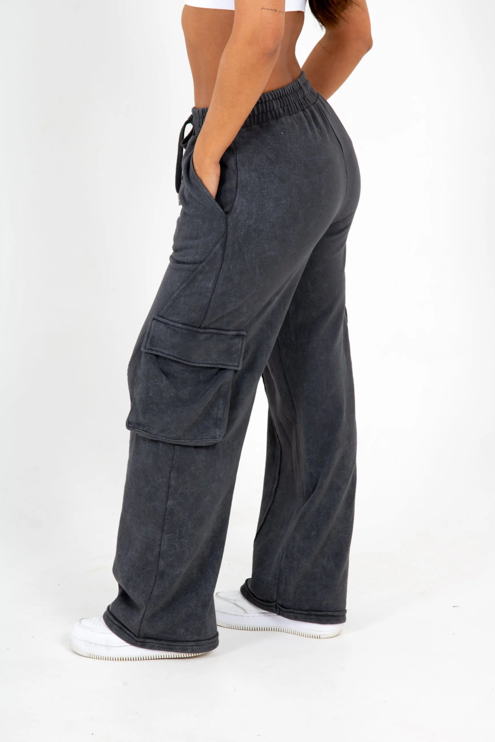 Charcoal LNP Essential Baggy Cargo Jogger