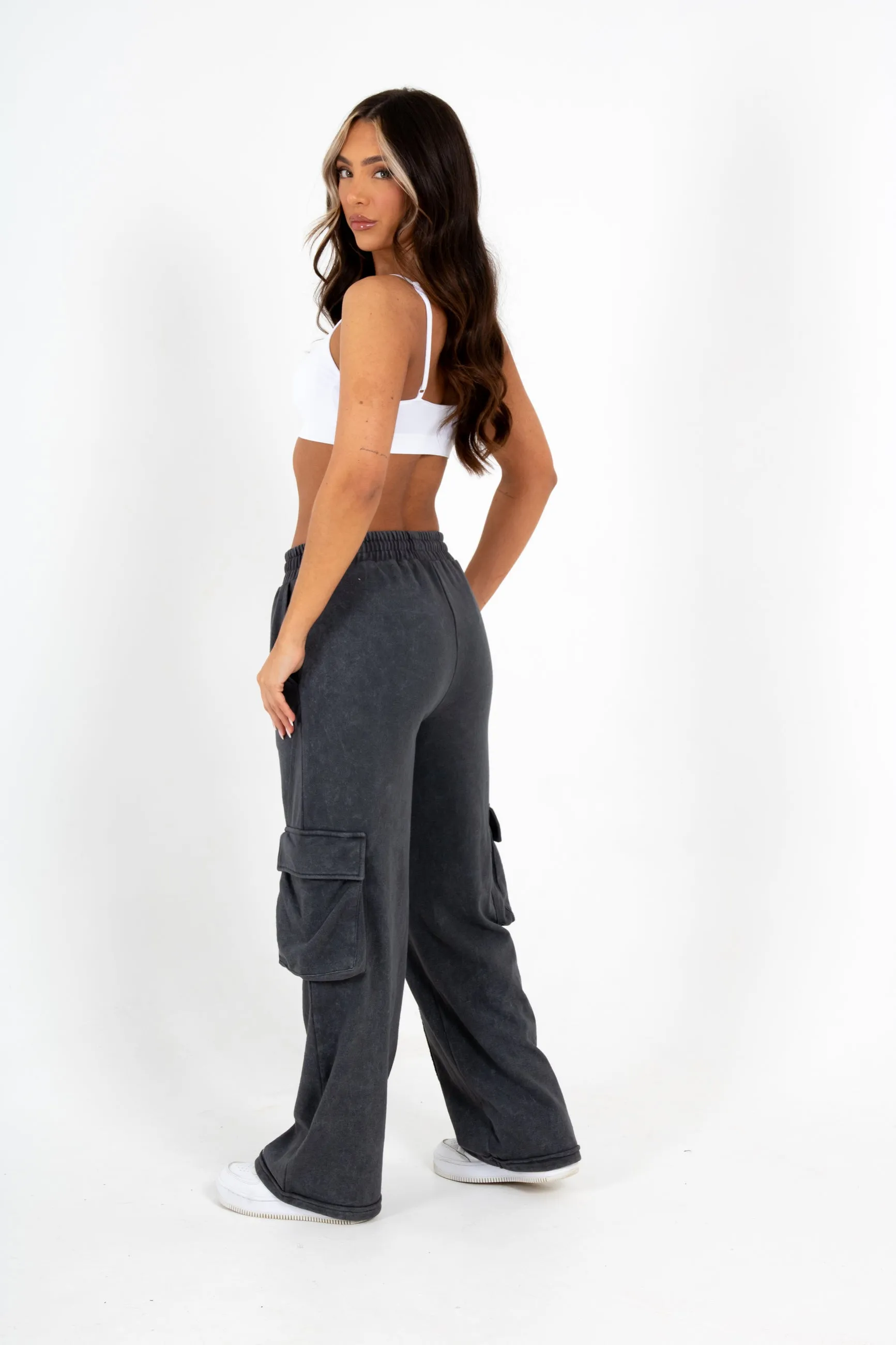 Charcoal LNP Essential Baggy Cargo Jogger