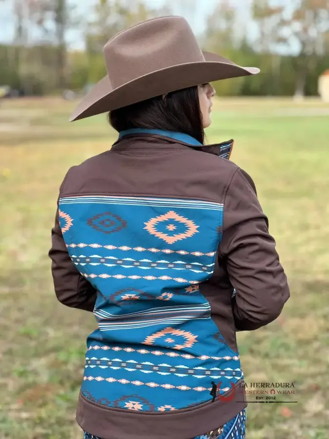 Cinch Womens Jacket Tan Logo Aztec Softshell