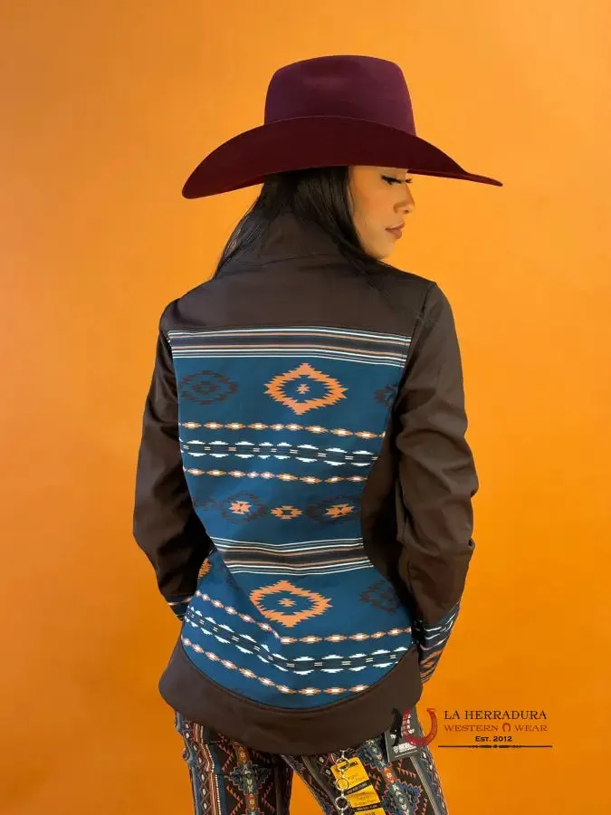 Cinch Womens Jacket Tan Logo Aztec Softshell