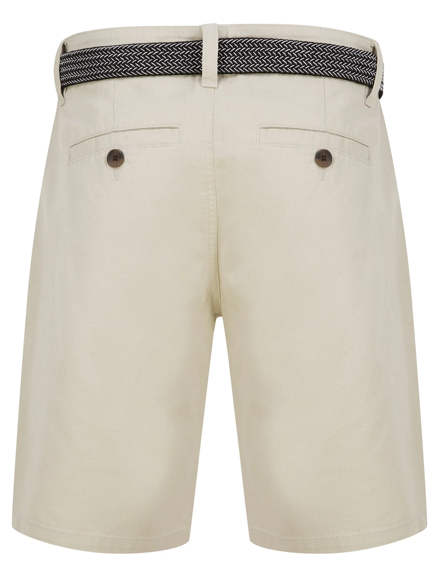 Cortez Cotton Twill Chino Shorts with Woven Belt in Moonstruck - Kensington Eastside