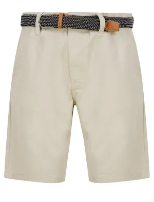 Cortez Cotton Twill Chino Shorts with Woven Belt in Moonstruck - Kensington Eastside