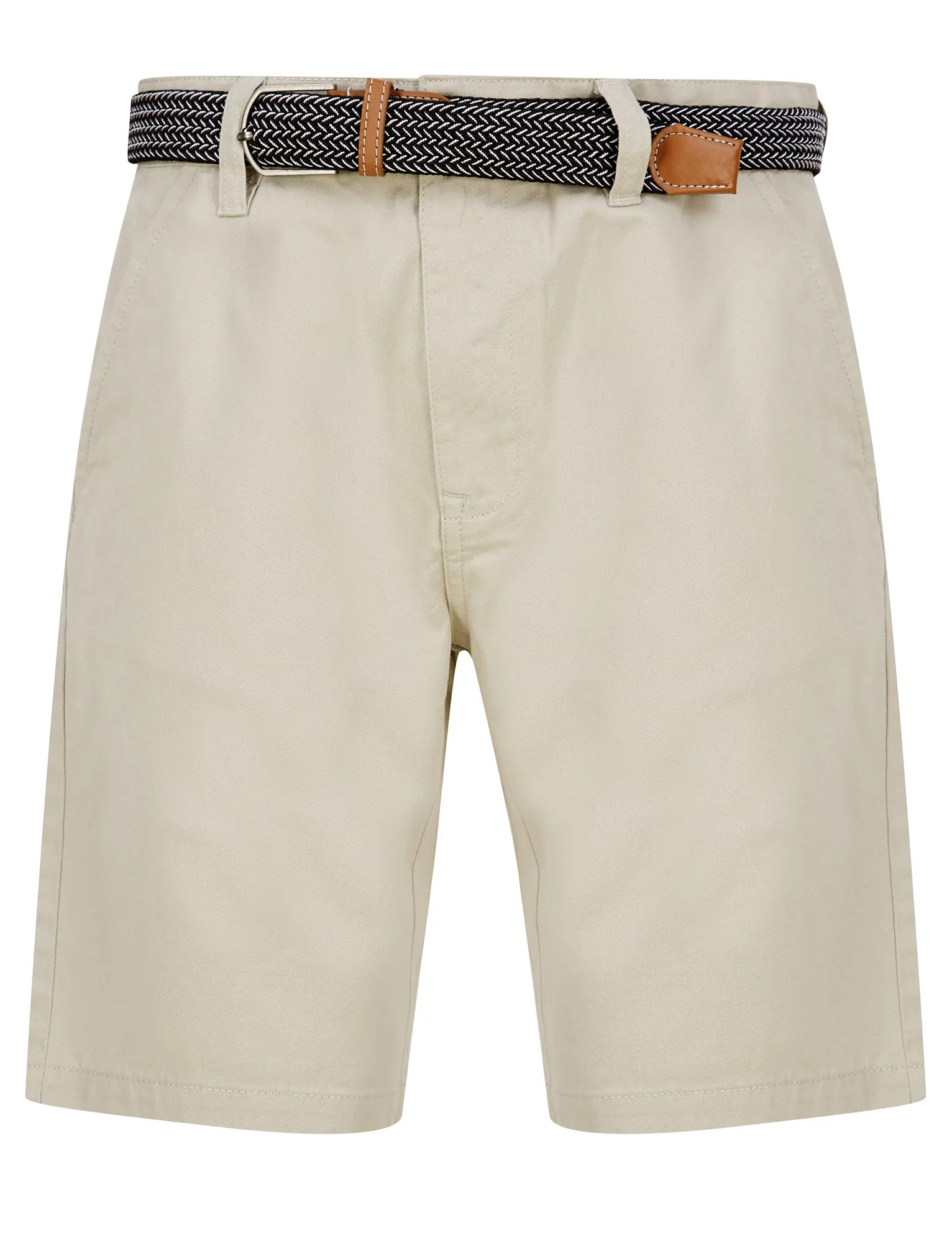Cortez Cotton Twill Chino Shorts with Woven Belt in Moonstruck - Kensington Eastside