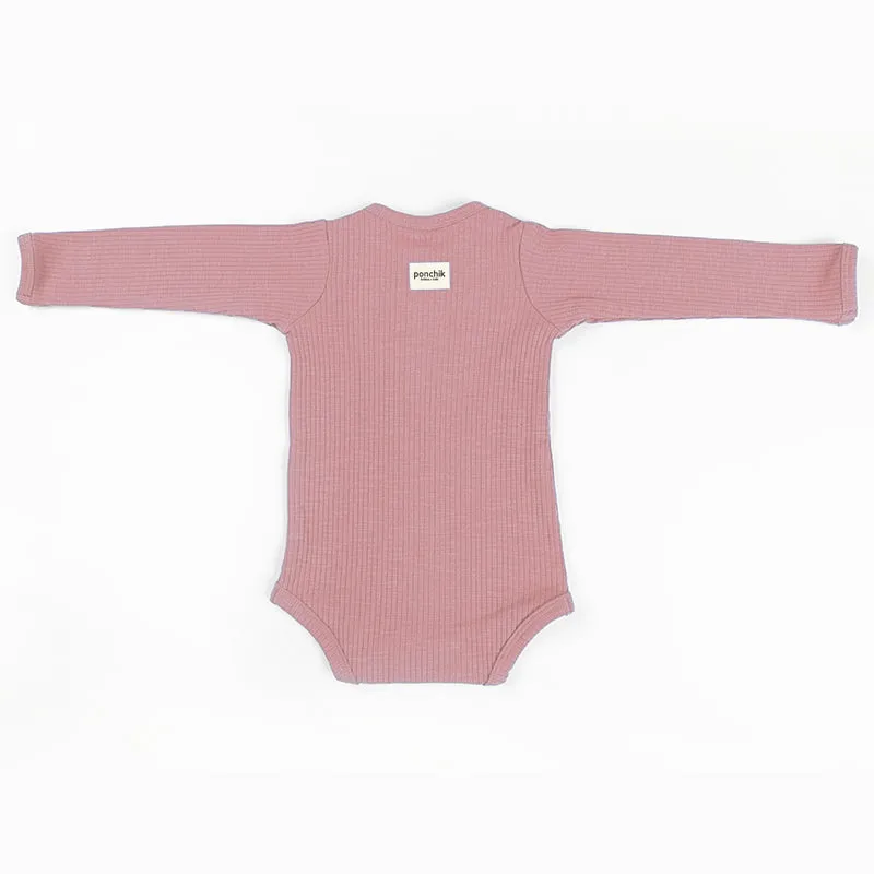 Cotton Rib Baby Bodysuit - Carnation