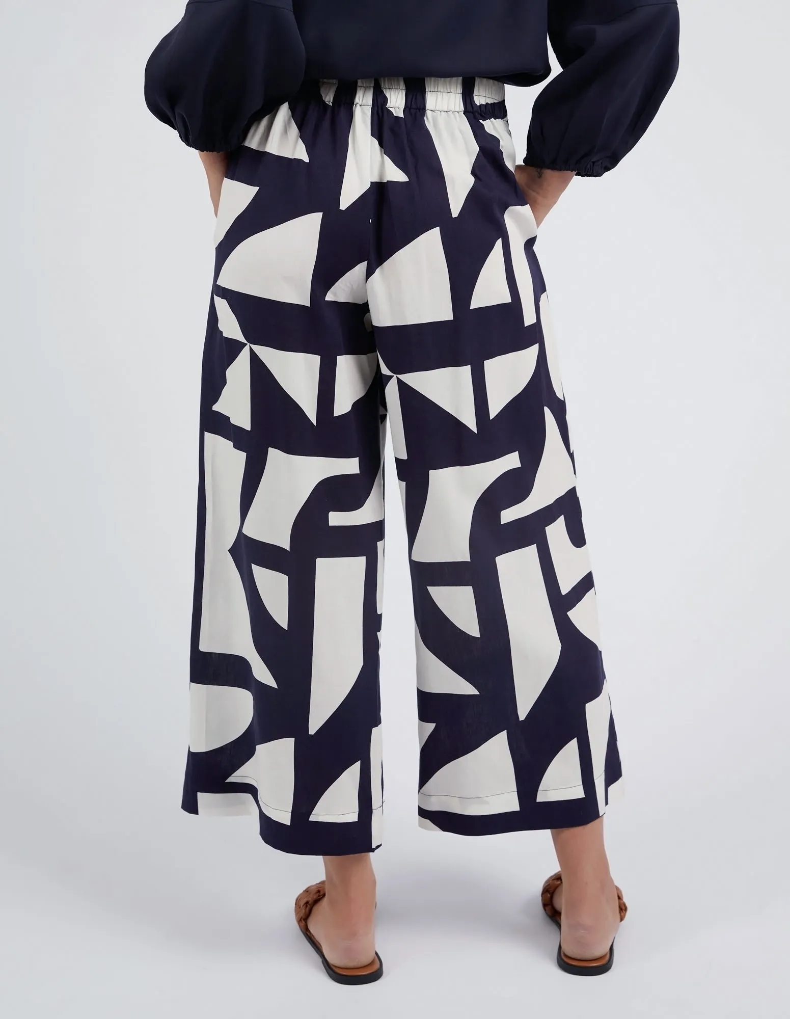 Dali Abstract Pants - Navy/White