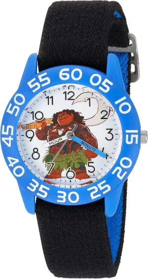 Disney Moana Kids' Plastic Time Teacher Analog Quartz Nylon Strap Watch