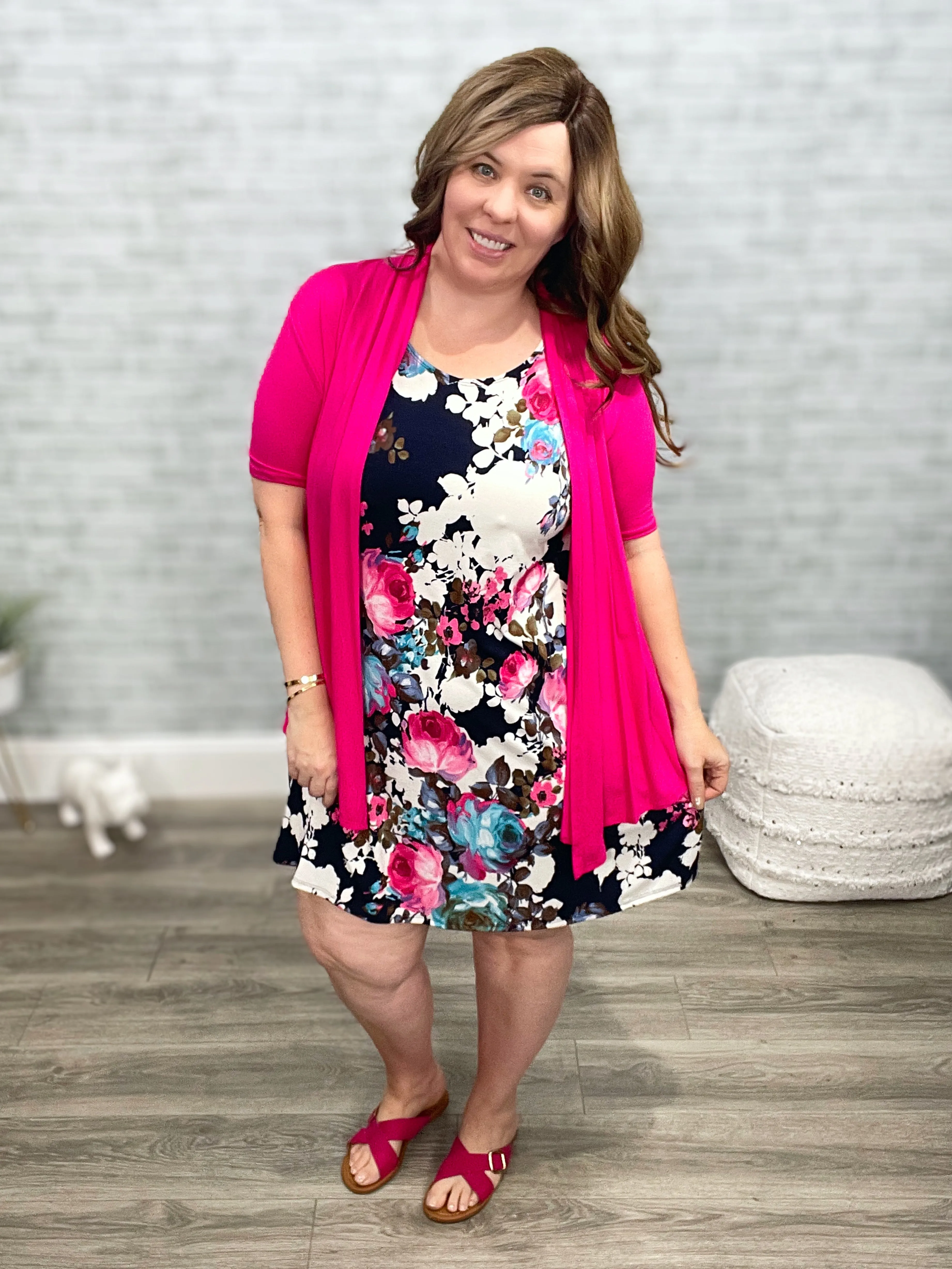 Drapey Open Front Short Sleeve Cardigan