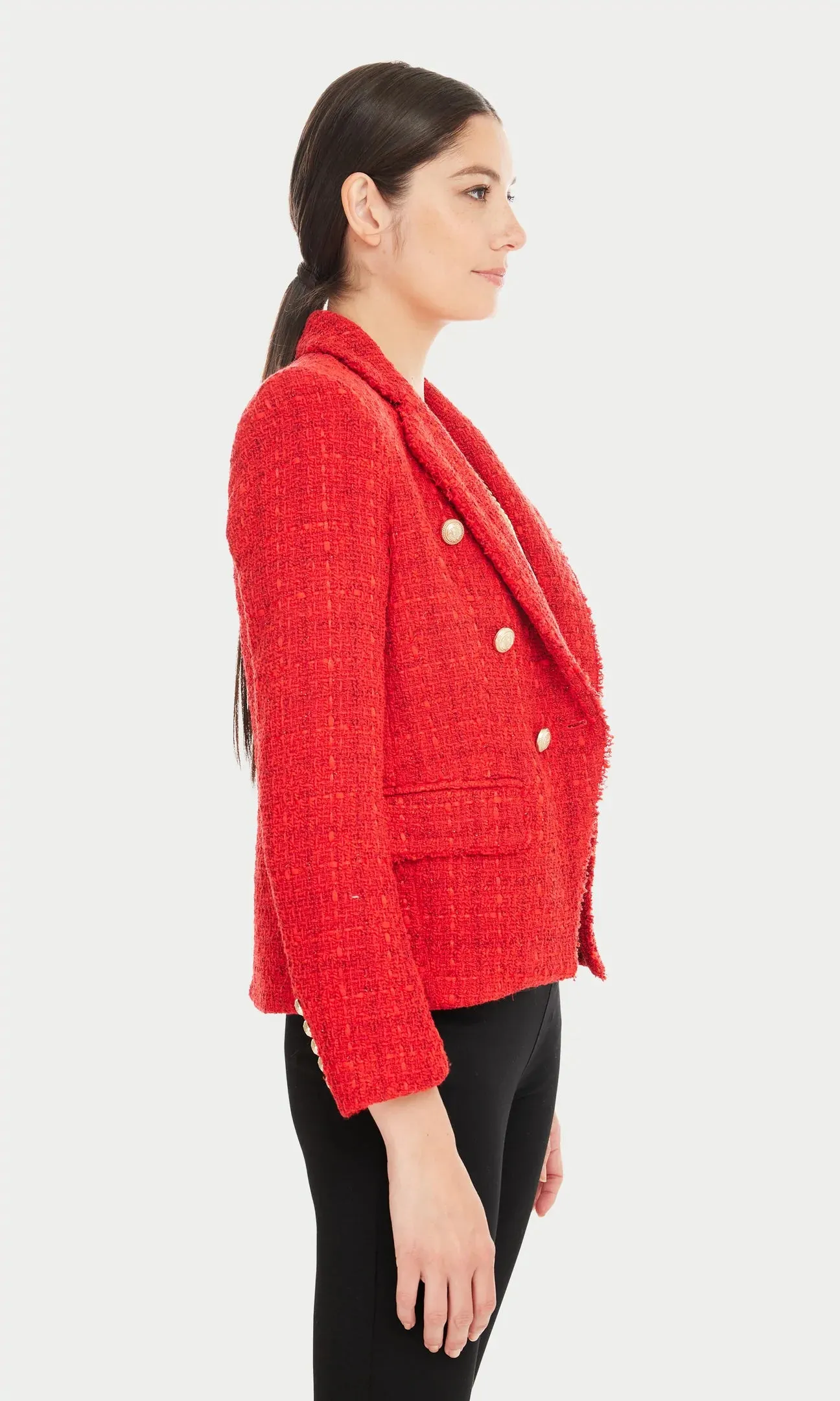 ELIZA TWEED BLAZER - RED