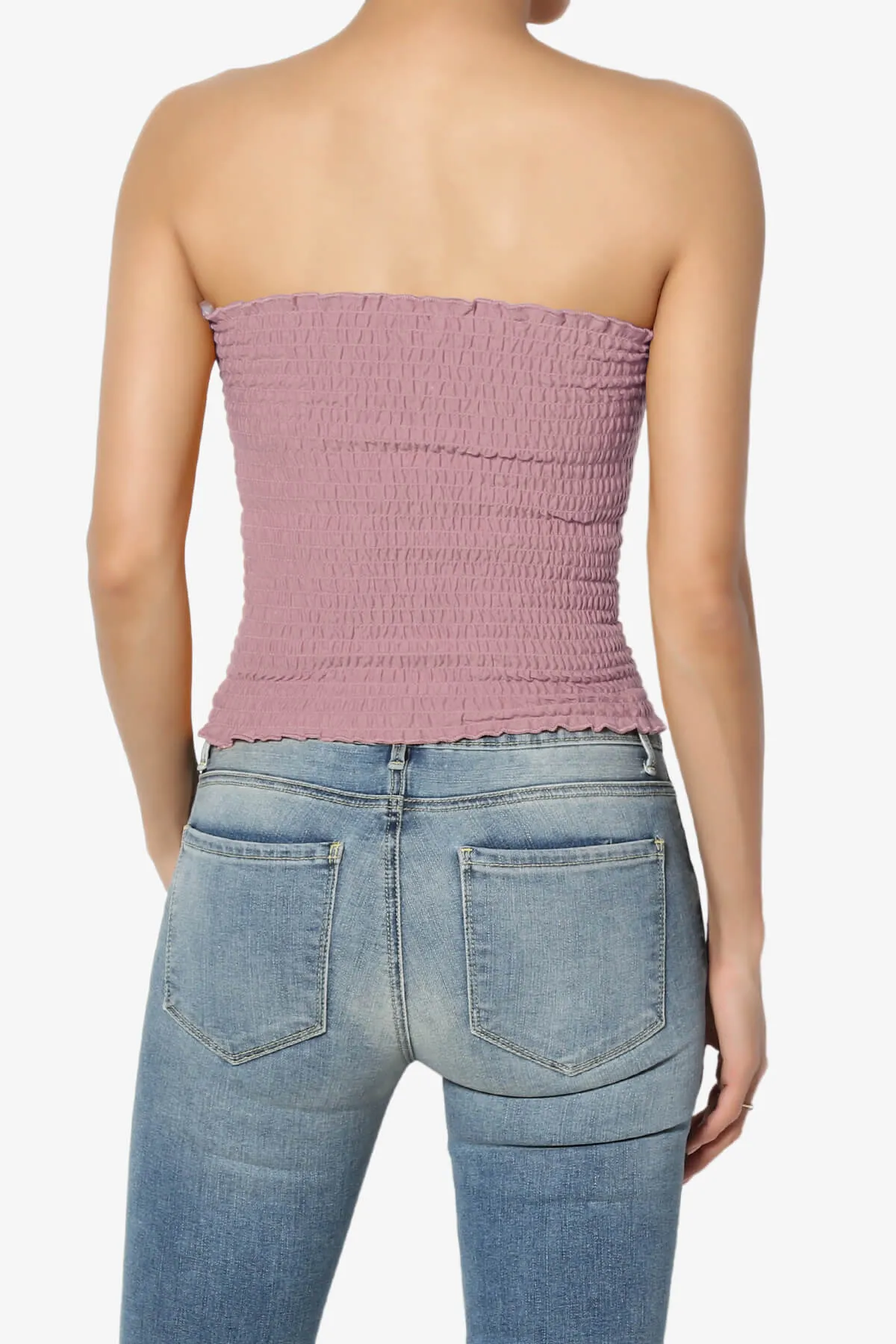 Faleece Smocked Crop Tube Top PLUS