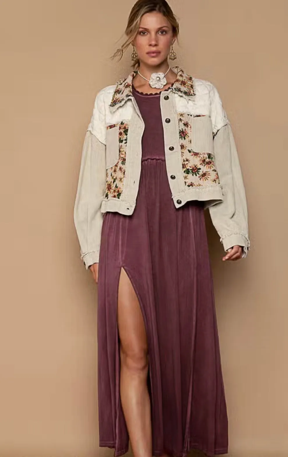 Finding Myself Contrast Paneled Jacket