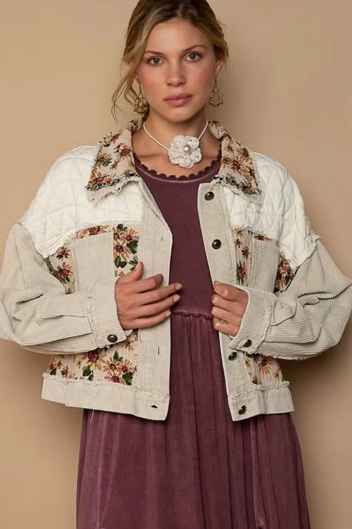 Finding Myself Contrast Paneled Jacket