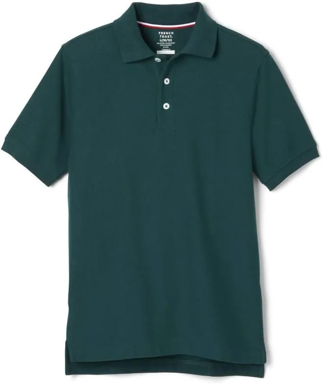 French Toast Boys' Short Sleeve Pique Polo Uniform Shirt (Standard & Husky)