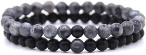 Handmade Natural Healing Stone Beads Bracelet  2-in-1 Design for Couples, Long-Distance, Friendship, Yoga, and Mala Beads  His and Hers Relationship Bracelet