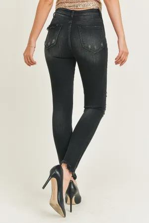 High Rise Vintage Washed Skinny Jeans - Plus