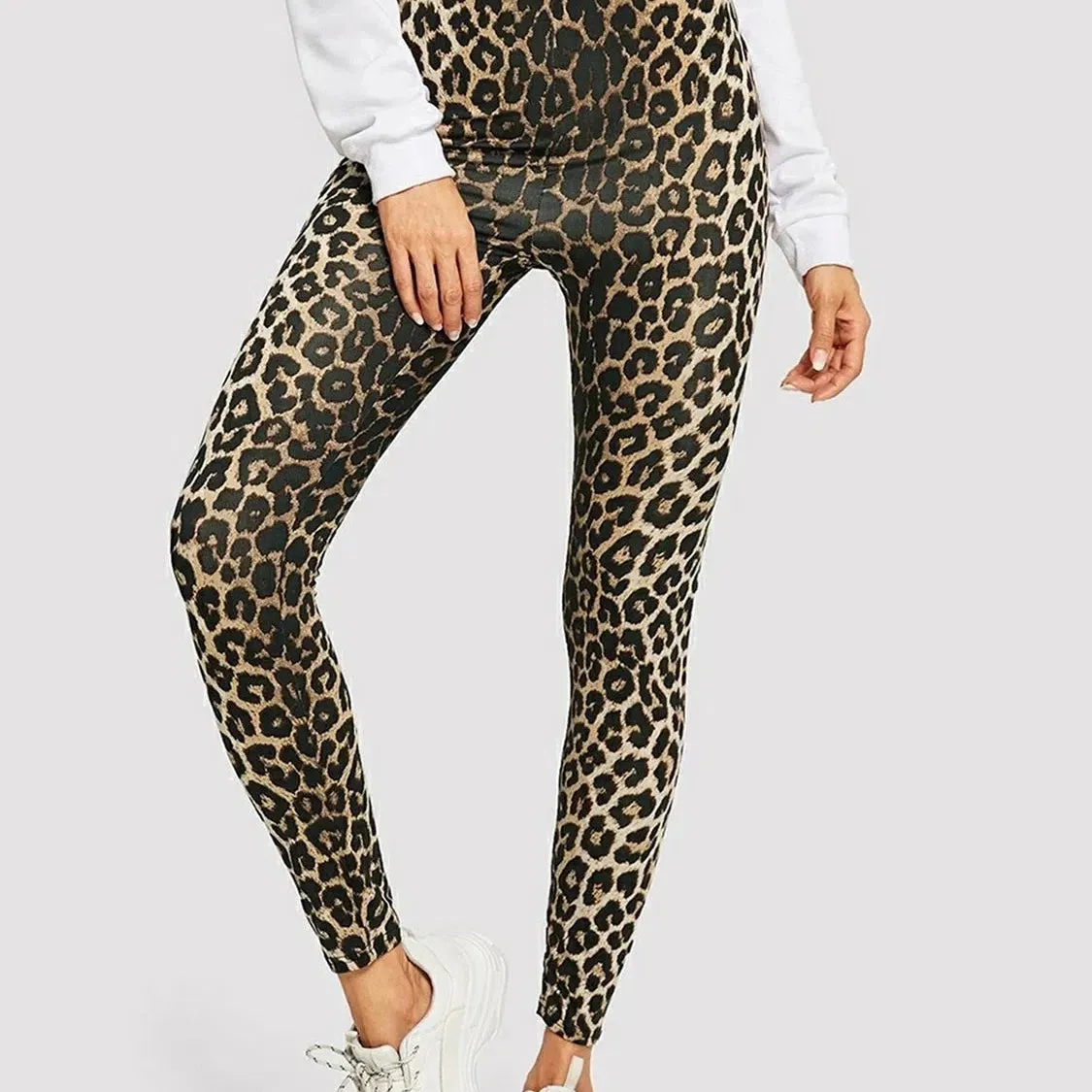High-Waisted Leopard Print Leggings for Women – Stretchy Yoga Pants with Scrunch Butt for Ultimate Fitness & Style