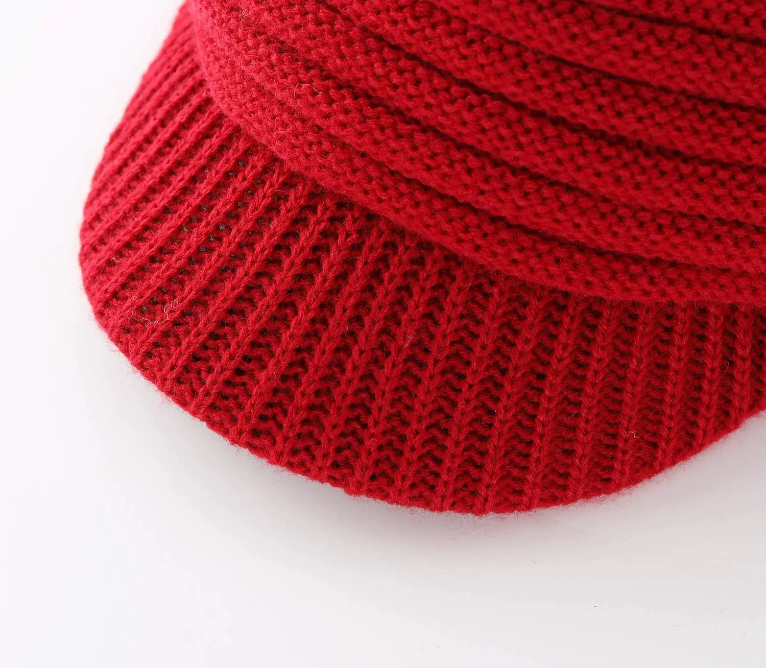Home Prefer Kids Boys Winter Hat Cable Knitted Hat Fleece Lined Newsboy Cap