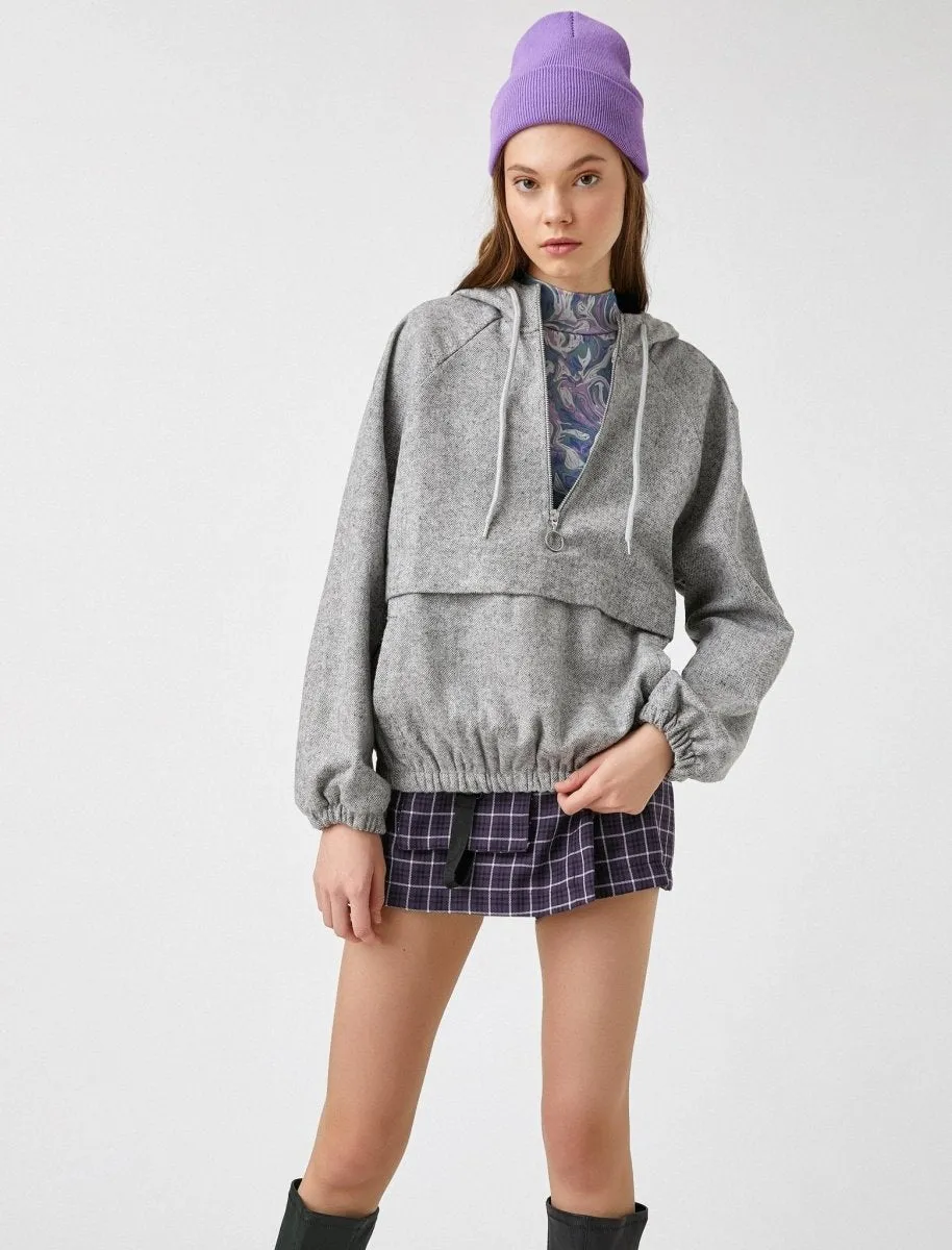Hooded Jacket in Grey